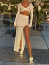 Split-Side Long Sleeves Two-Piece Suits