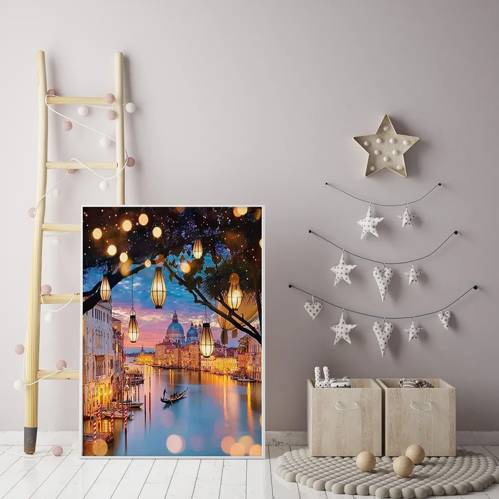 Diamond Painting - Full Round Drill - Town River(30*40cm)
