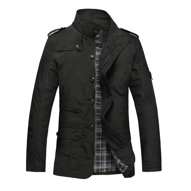 Mens Fashion Solid Oversize Slim Fit Thin Trench Coat