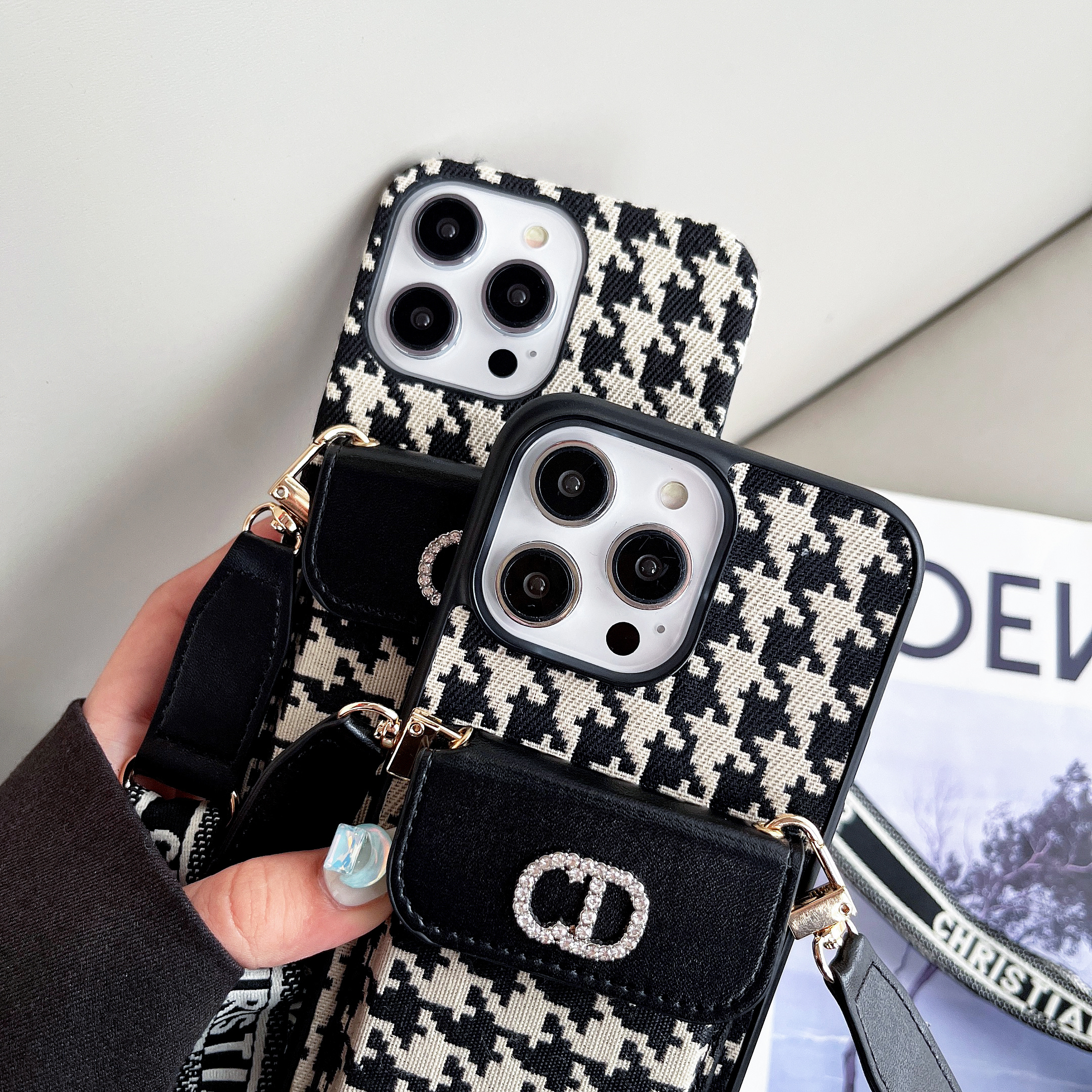 Dior Oblique Print Crossbody Wallet Card Holder  Apple iPhone Case Samsung Galaxy Cover