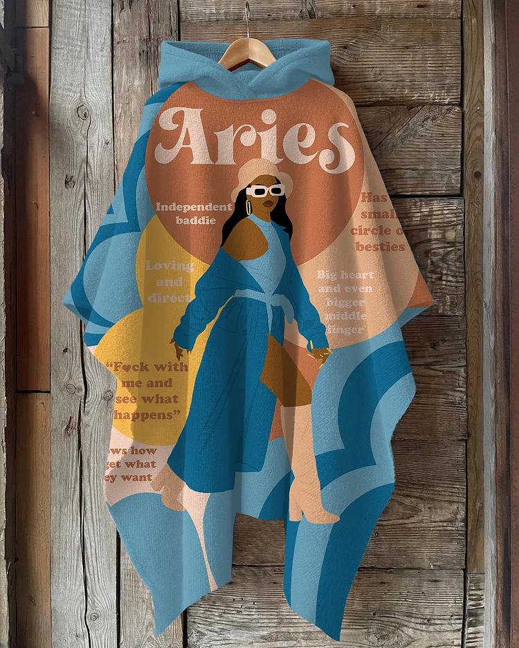 Aries Girly Season Hooded Warm Shawl Cape