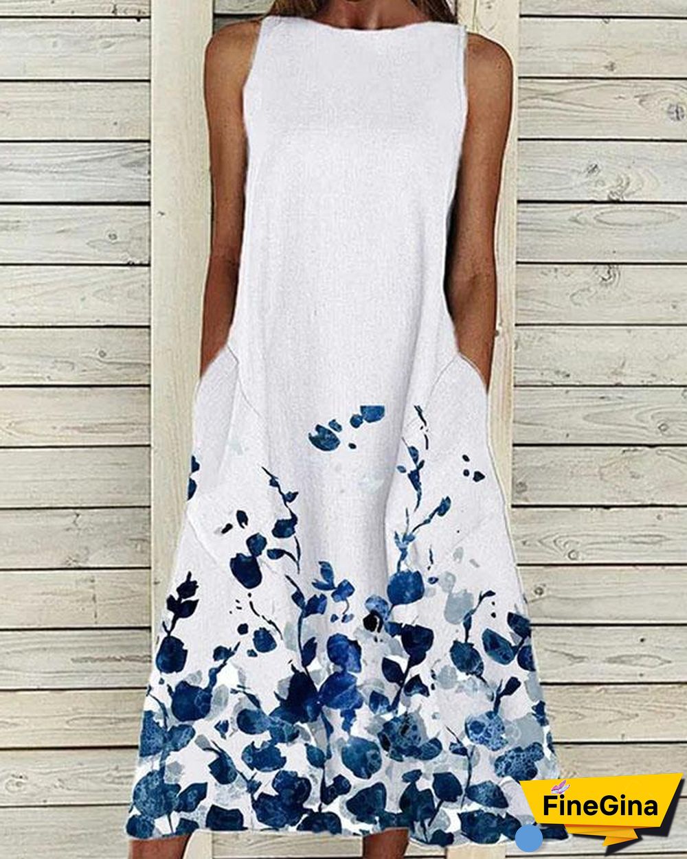 Elegant Floral Crew Neck Dresses