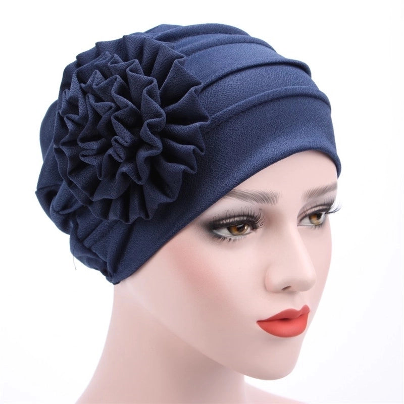 Women’s Ethnic Style Solid Color Flower Beanie Hat
