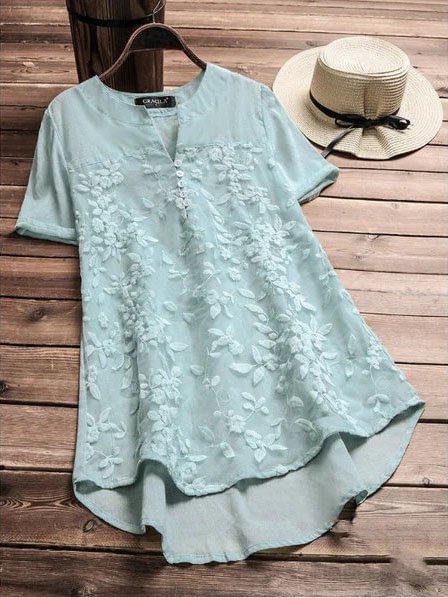 Half Sleeve V Neck Holiday Shirts & Tops