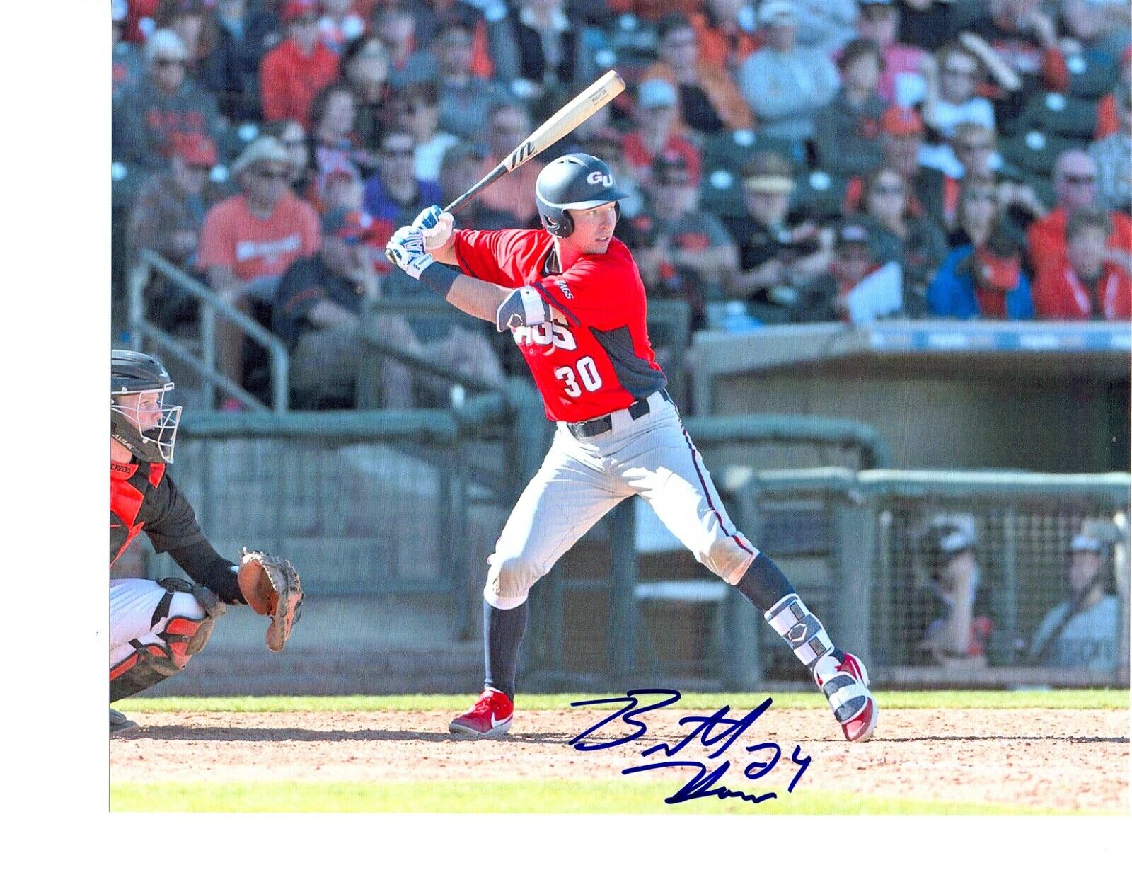 Brett Harris Oakland A's prospect autograph signed 8x10 baseball Photo Poster painting Gonzaga!