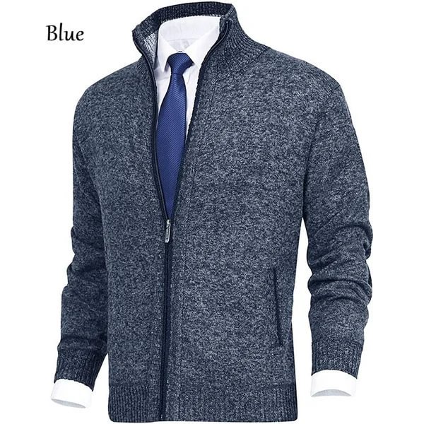 Men's Solid Stand-Collar Cardigan