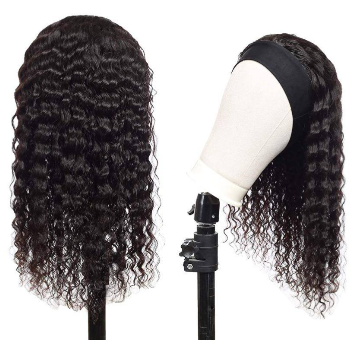 Glueless Deep Wave Headband Curly Wig 