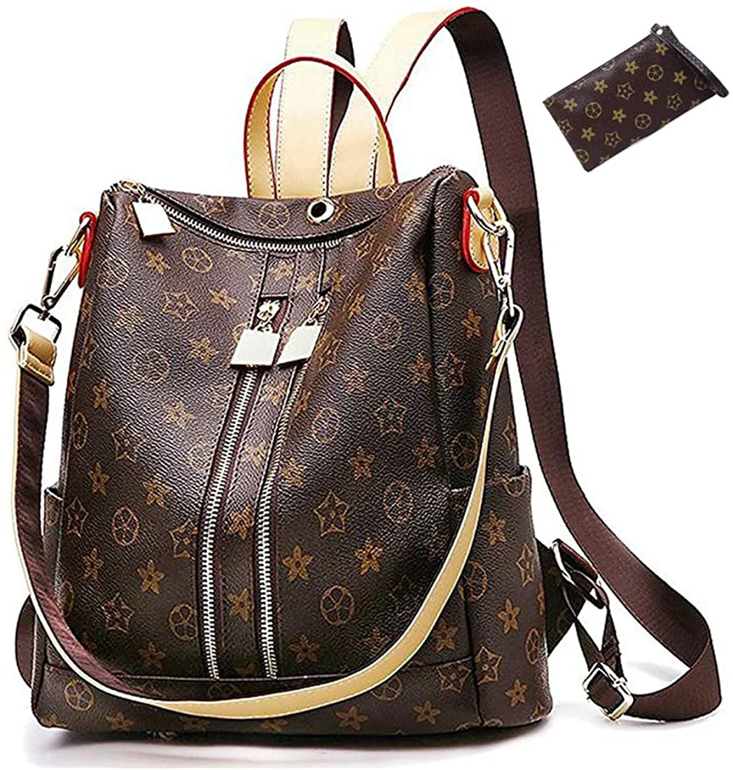 Casual Purse Fashion School Leather Backpack Crossbady Shoulder Bag Mini Backpack for Women & Teenage Girls