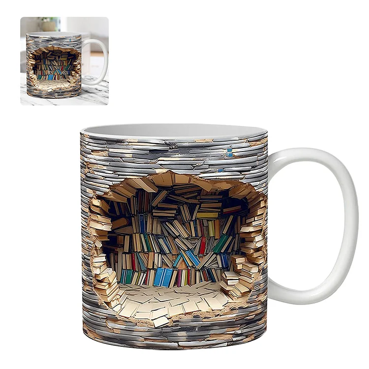 Bookshelf Coffee Mug C gbfke