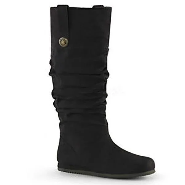 Women Round Toe Belt Buckle Boots
