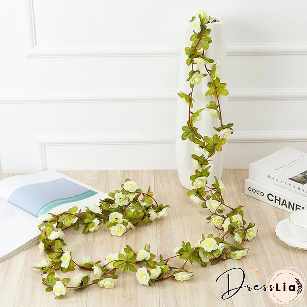 250Cm Rose Artificial Flowers Christmas Garland For Wedding Home Room Decoration Spring Autumn Garden Arch Diy Fake Plant Vine
