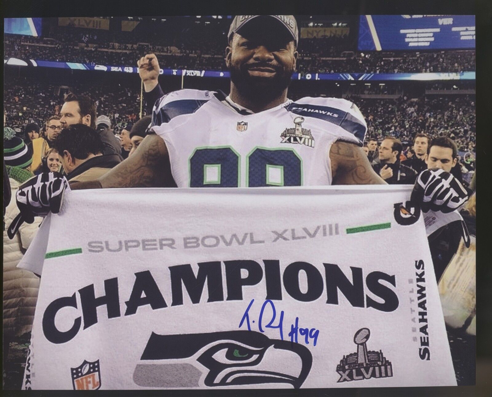 Tony McDaniel 8x10 Autographed Signed AUTO Seahawks SB XLVIII Champion Photo Poster painting B