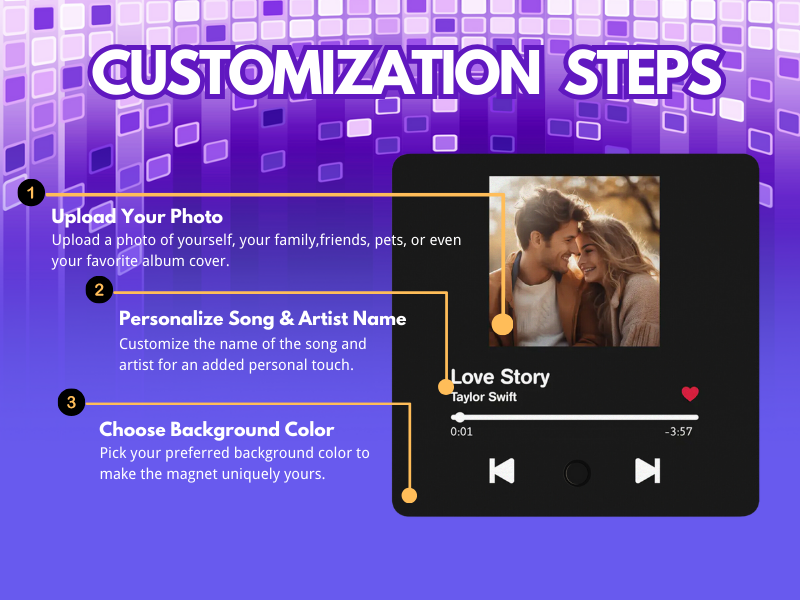 Dyoart music fridge magnet customization steps