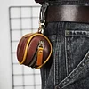 Vegetable Tanned Leather Retro Key Bag Men's And Women's Coin Purse Cowhide Earphone Bag Genuine Leather Waxed Leather Storage Bag