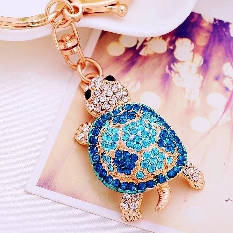 Cute Tortoise Alloy Inlay Rhinestones Women’s Bag Pendant Keychain