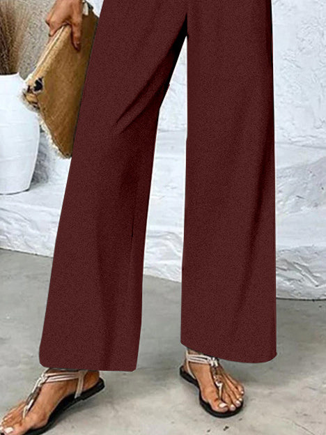 Women's Sleeveless Square Collar Graphic Printed Casual Set