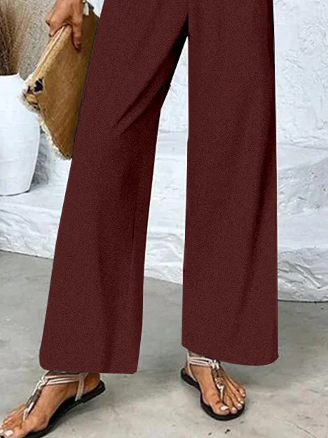 Women's Sleeveless Square Collar Graphic Printed Casual Set