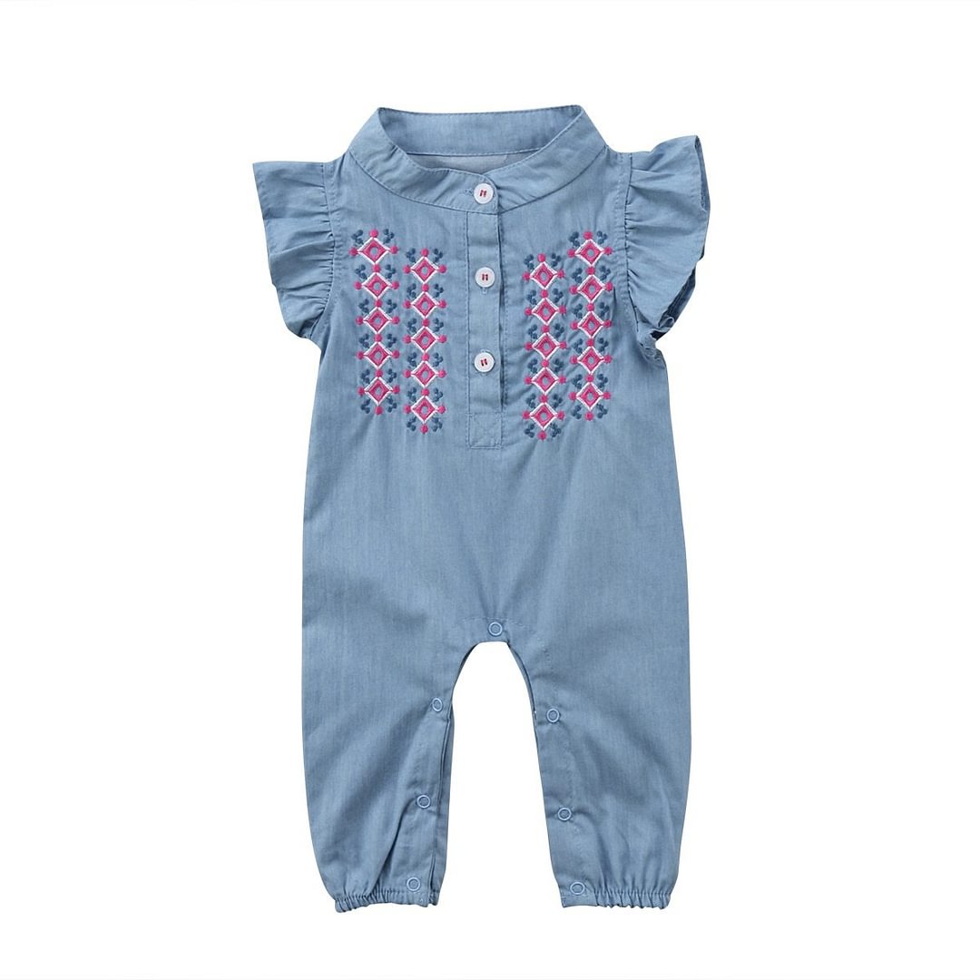 2018 Brand New Infant Newborn Toddler Baby Girls Cute Rompers Playsuit Jumpsuit Ruffled Sleeveless Sunsuit Outfit Casual Clothes