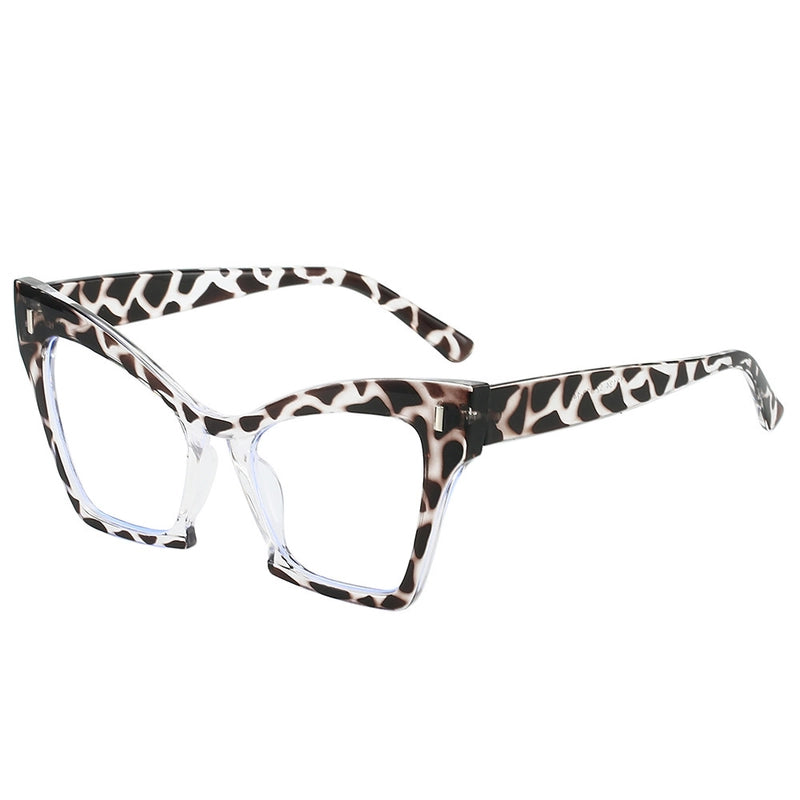 New Fashion Personalized Cat Eye Spectacle Frame Trend Multicolor Large Frame Casual Optical Glasses