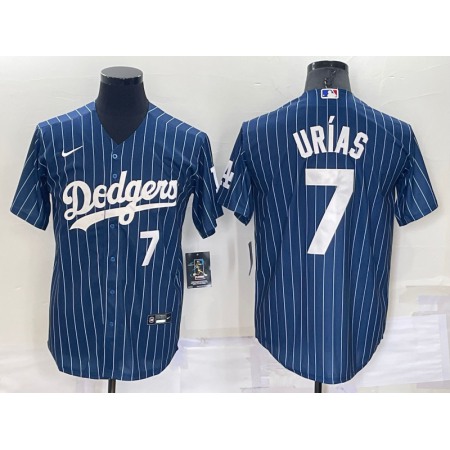 Men's Los Angeles Dodgers #7 Julio Urias Navy Cool Base Stitched Baseball Jersey ZWLP
