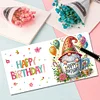 6Pcs Diamond Painting Birthday Gnome Diamond Painting Greeting Card for Adults Beginners