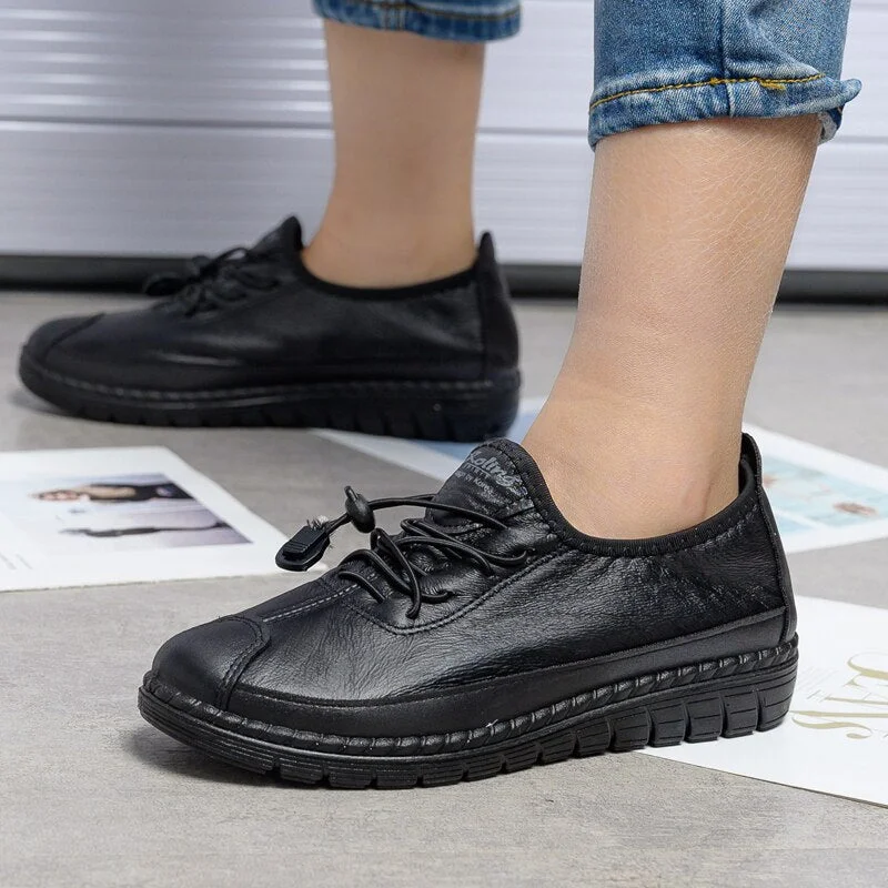 Women Flat Shoes Woman PU Leather snow boots women mom shoes women's winter shoes Female Casual  winter boots soft Women's shoes