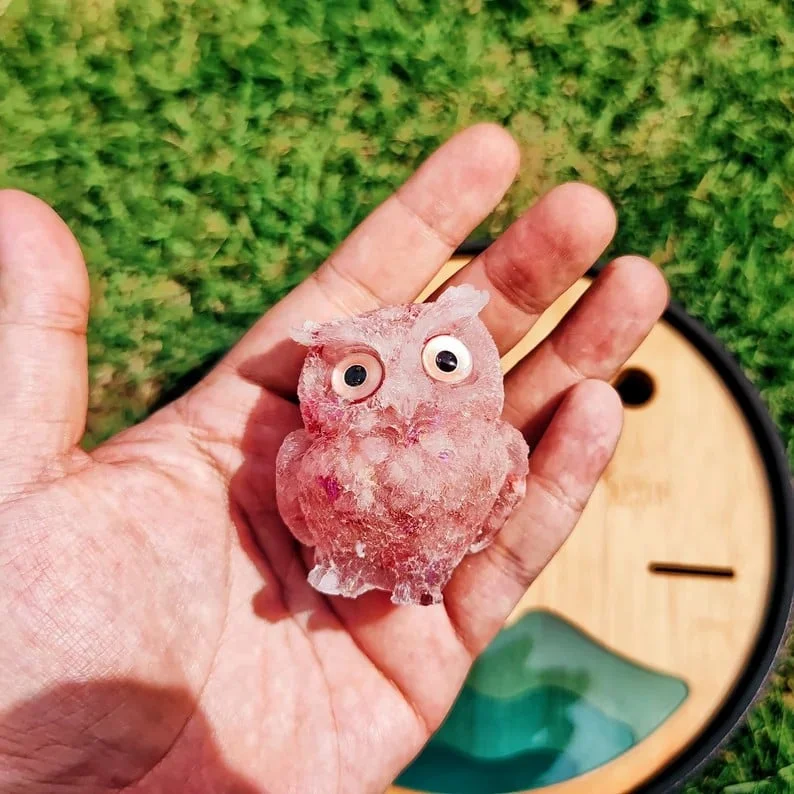 (⚡Last day promotion-49% OFF)Natural Crystal Gemstone Owl 