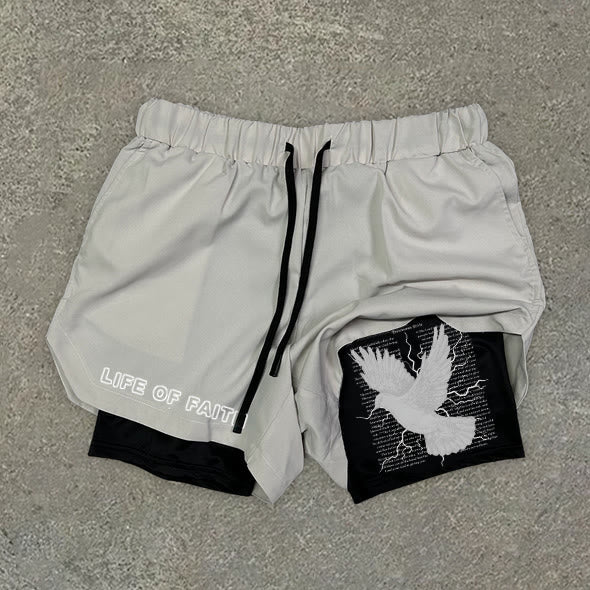 Loveciss®/ Life Of Faith Performance Double Layer Quick Dry Shorts