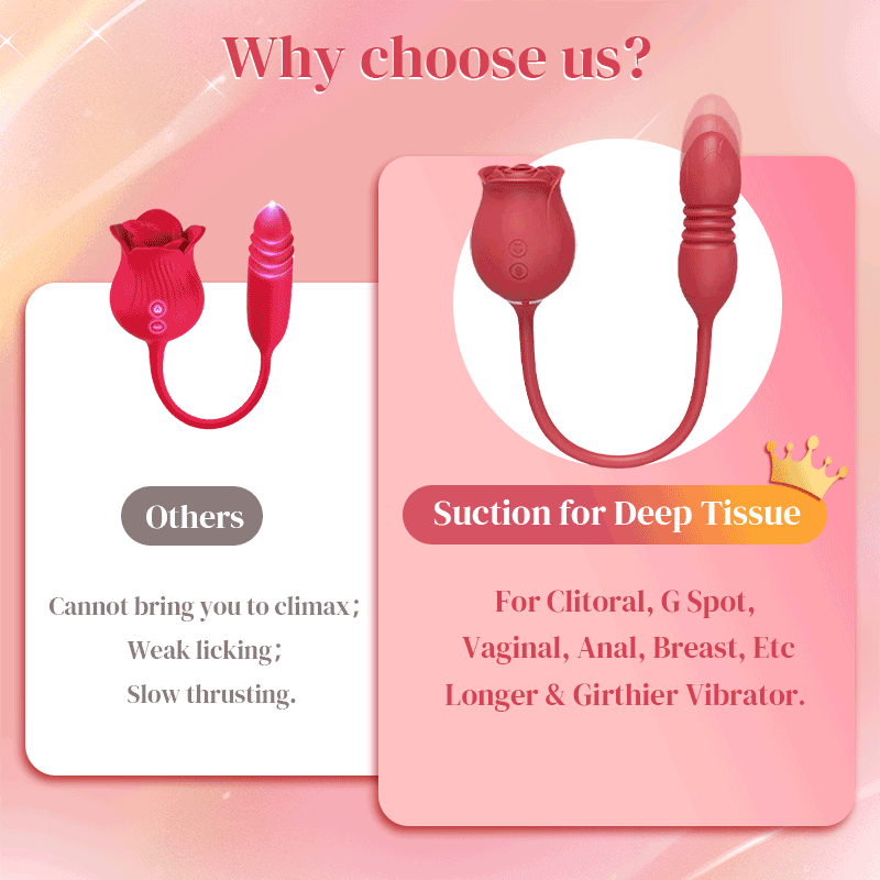 Dual Vibe Rose Sex Toy for Women G-Spot & Clit Vibrating Dildos Health Care Products