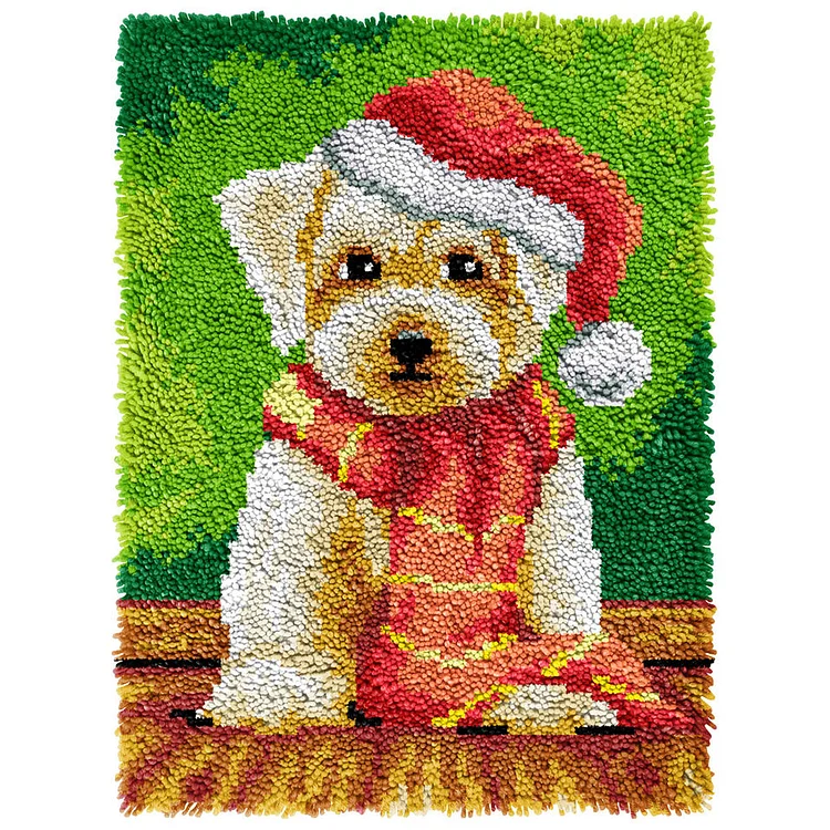 Dog With Hat Rug Latch Hook Kits for Beginner