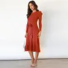 Solid Color Autumn Long Sleeve Knit Dress