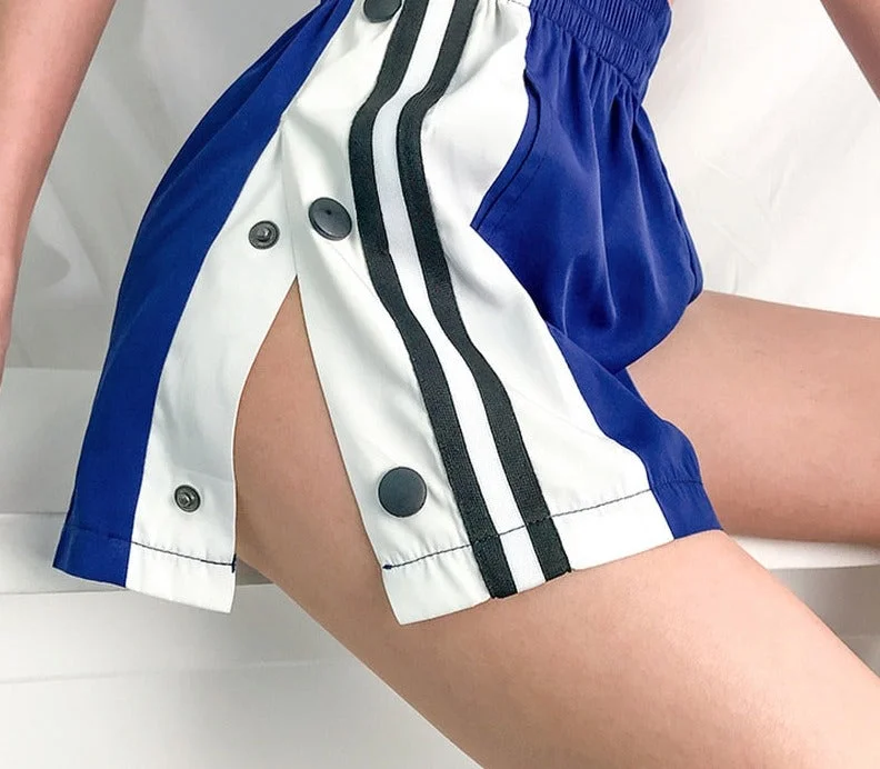 UForever21 Casual Button  Split Side Shorts Women Harajuku High Waist Shorts White Blue Dance Hot Short Pants Summer 2023 Streetwear