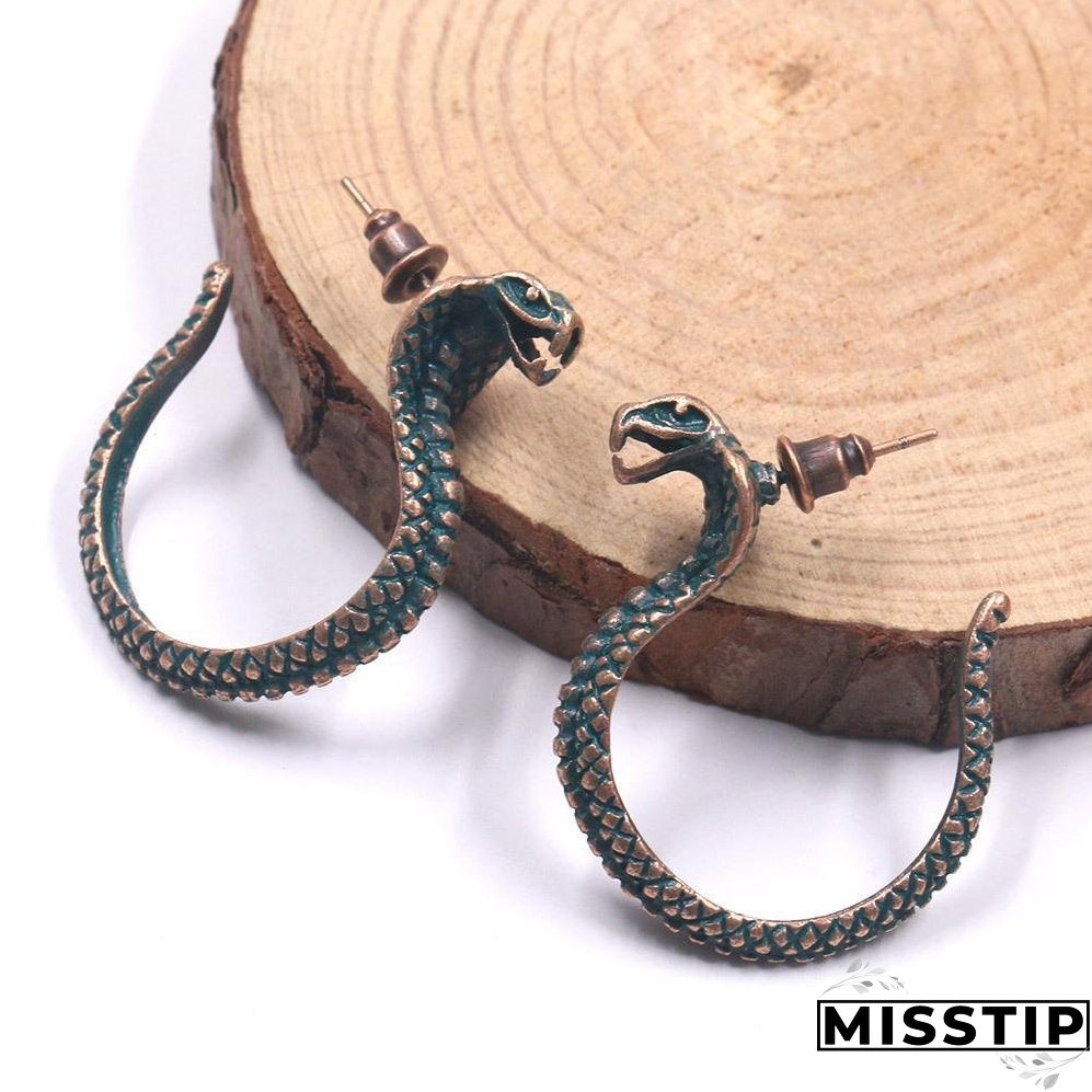 Retro hand-woven rope serpentine earrings