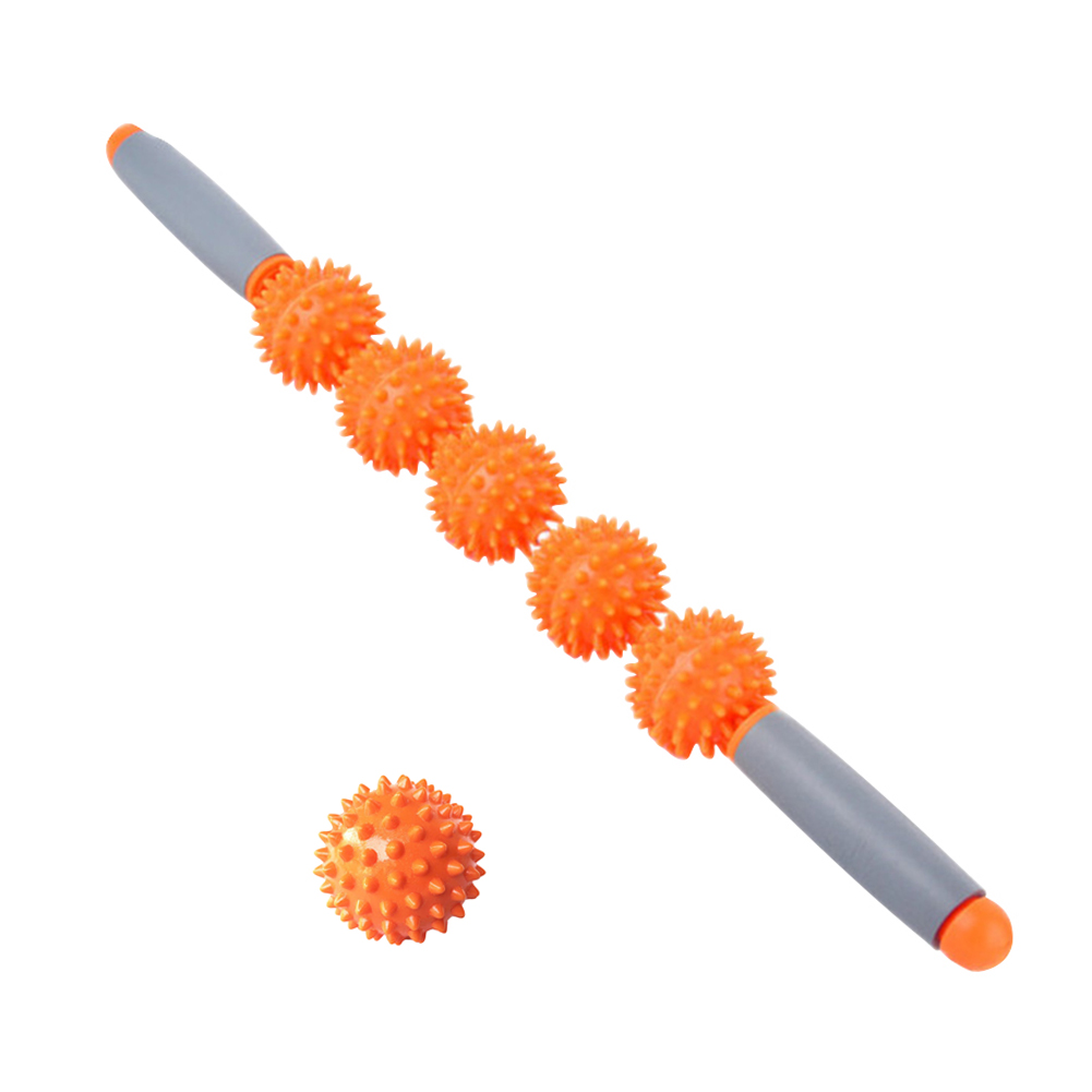 

2pcs Manual Pain Relief Cellulite Point Roller Massager Stick + Spike Ball, Orange, 501 Original