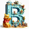 （Multi-Style)Winnie the Pooh's 26 Alphabet-Full Round Diamond Painting 30*30CM