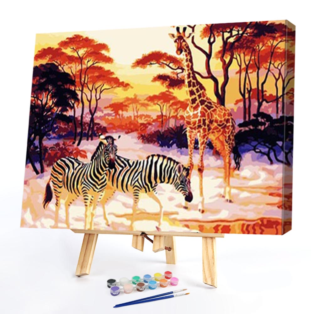 

40*50CM Paint By Numbers-Zebra Giraffe, 501 Original
