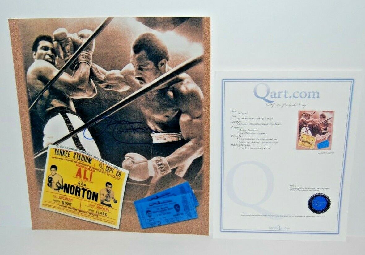 KEN NORTON signed BOXING 12X14 Photo Poster painting (ALI vs NORTON) Yankee Stadium W/COA #2