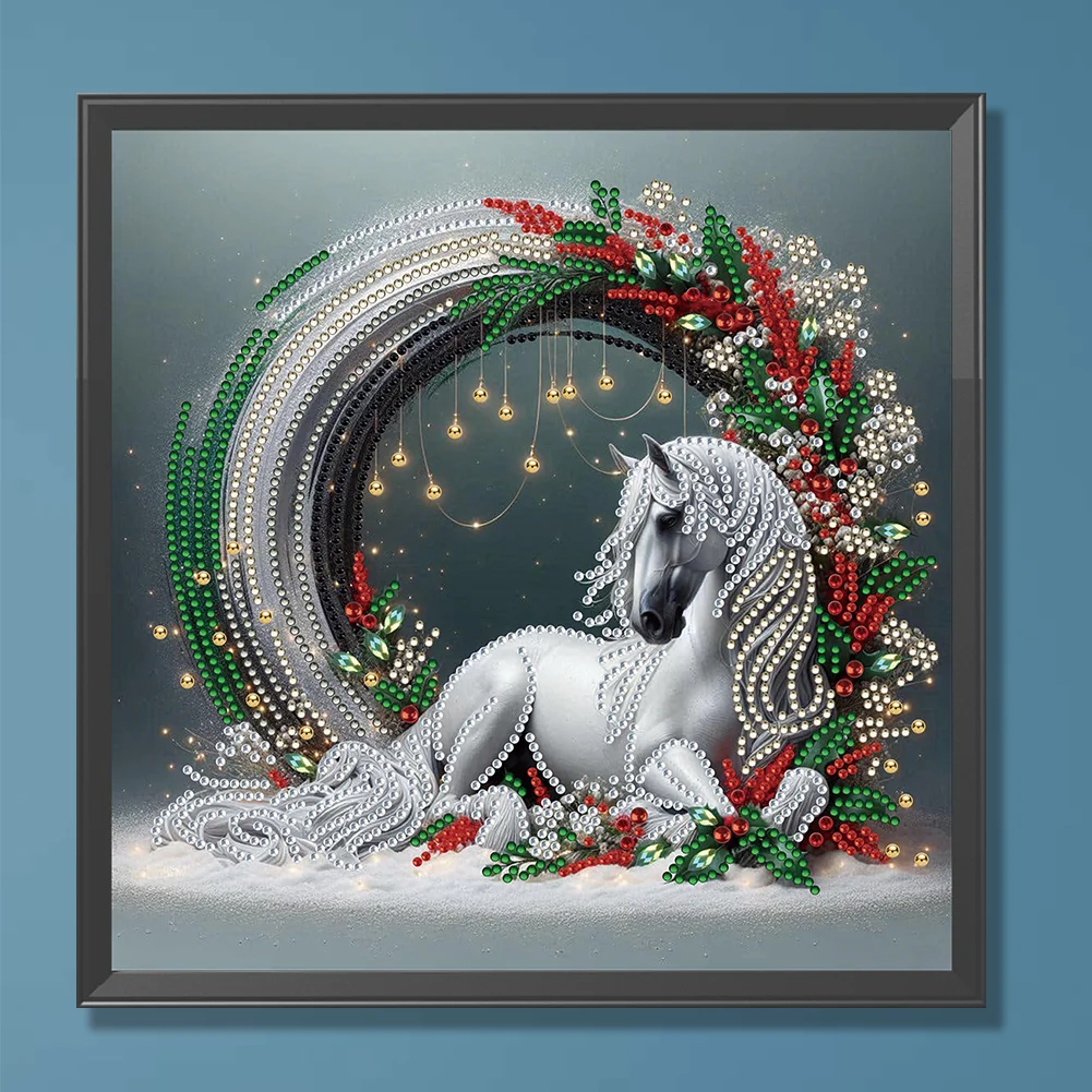 Diamond Painting - Partial Special Shaped Drill - Flower Horse(Canvas|30*30cm)