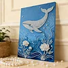 (30x40cm)Whale DIY Pearl Painting Framed Grape Handmade Pearl Material Art Kit Living Room Decor