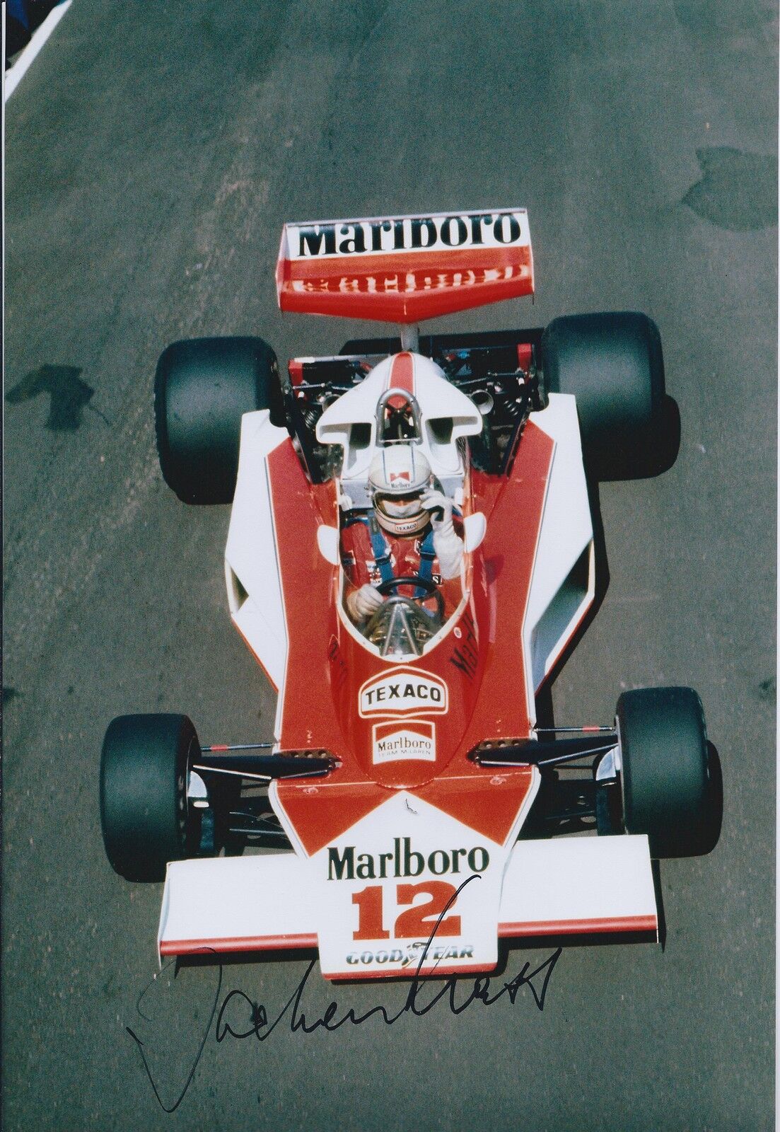 Genuine Jochen MASS SIGNED McLaren Marlboro 12x8 Photo Poster painting Autograph AFTAL COA