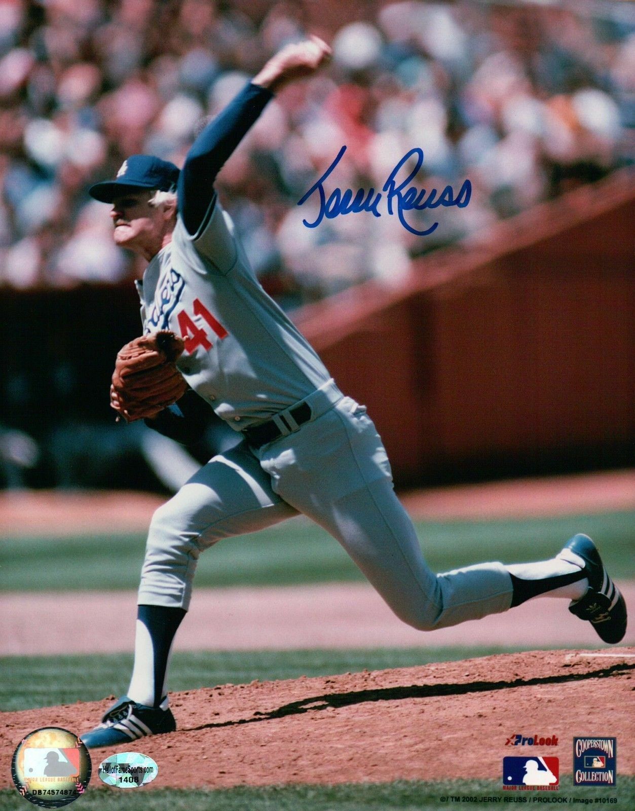 Jerry Reuss Signed 8X10 Photo Poster painting Autograph LA Dodgers Road About to Throw Auto COA