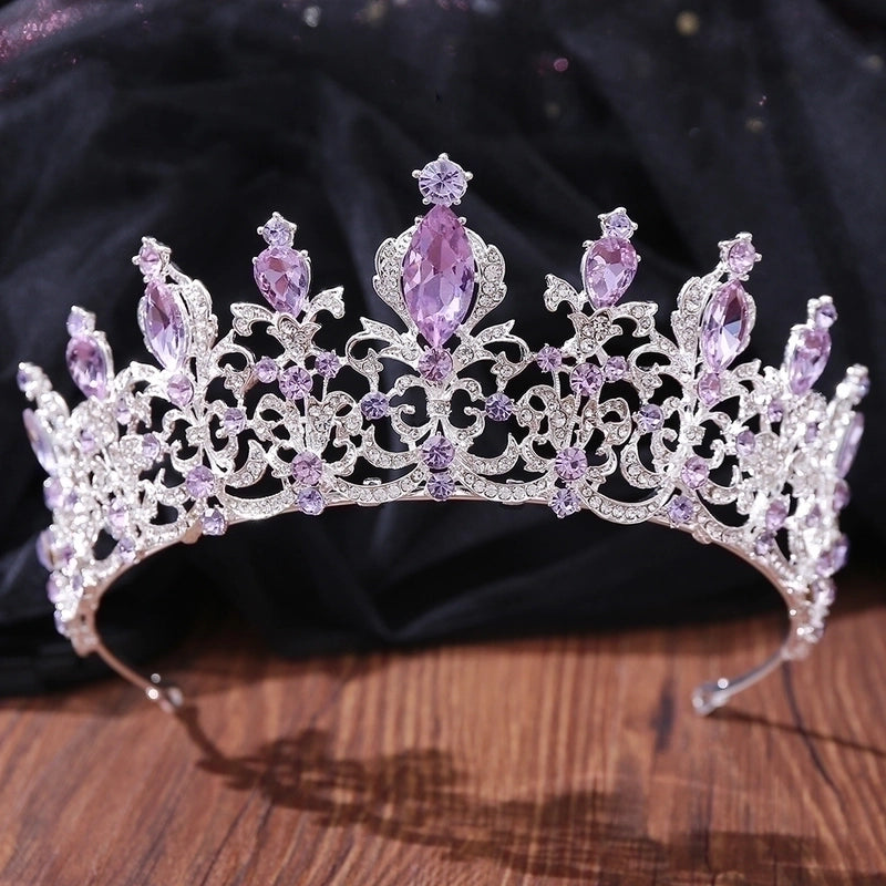 Baroque Style Crown Alloy Inlay Rhinestones Crown 1 Piece