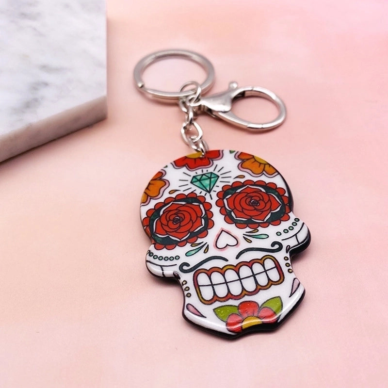 Fashion Skull Arylic Stoving Varnish Halloween Unisex Bag Pendant Keychain