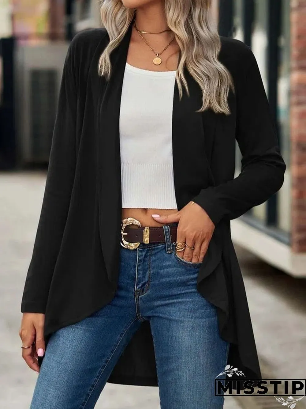Women's Wrap Loose Casual Plain Coat