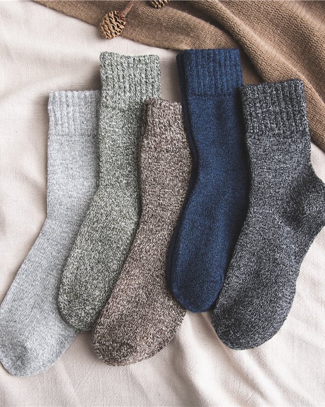 Autumn and winter warm thickened rabbit wool socks-5 pairs