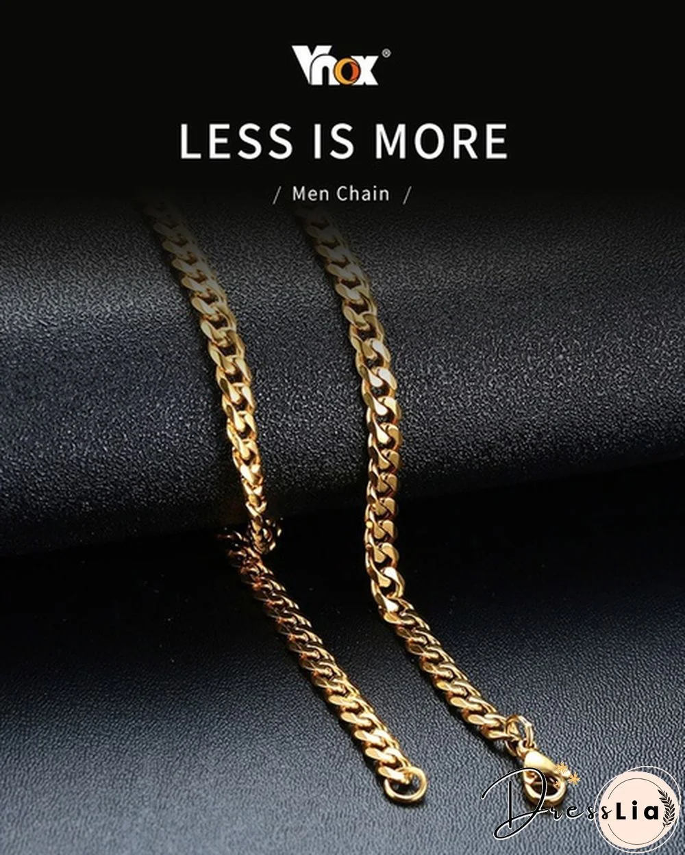 Men's Necklace Stainless Steel Cuban Link Chain Silver Color Male Jewelry Gifts for Men 3COLORS