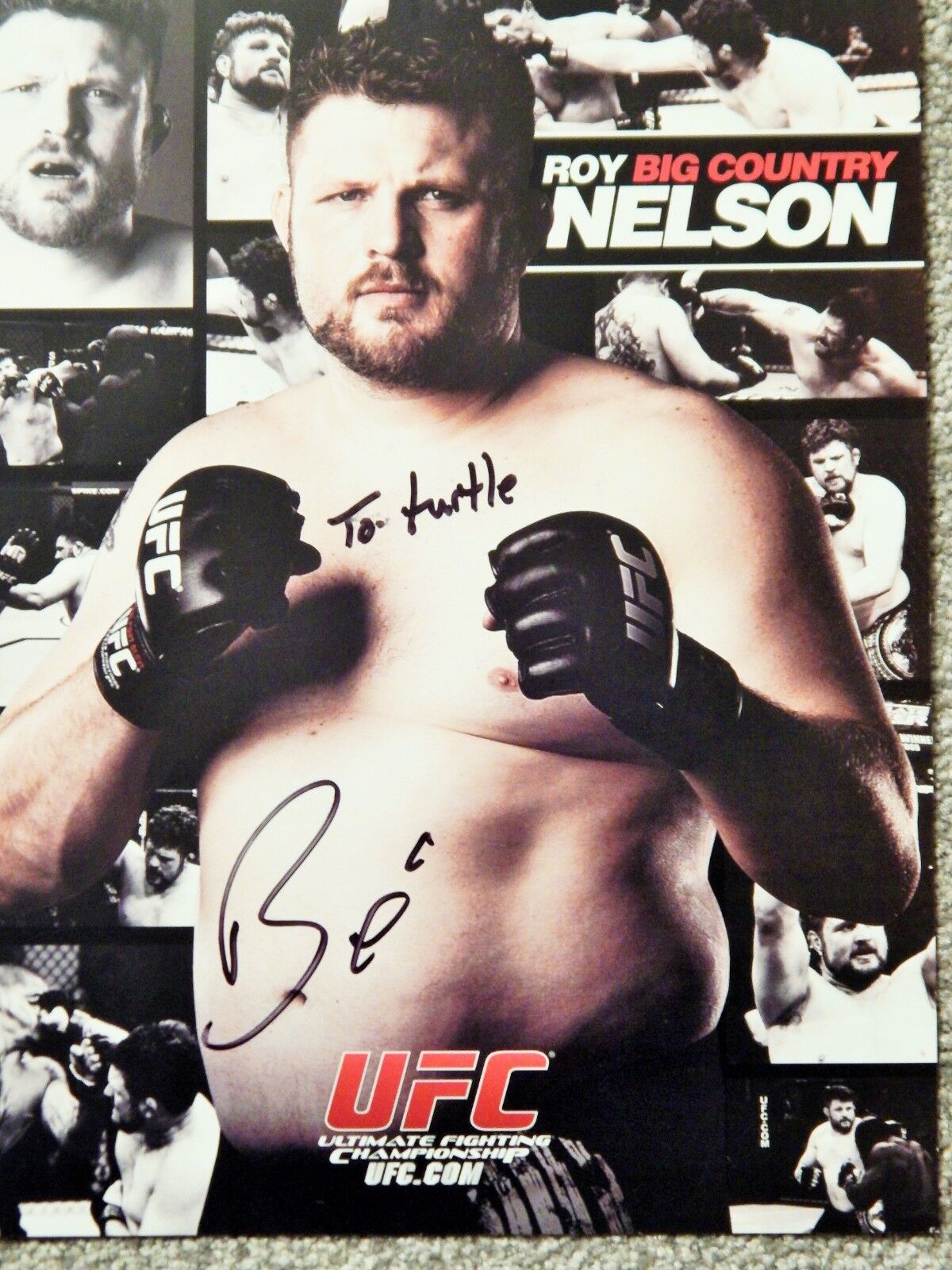 UFC ROY BIG COUNTRY NELSON AUTOGRAPHED 8 1/2 X 11 OFFICIAL Photo Poster painting COLLECTIBLE