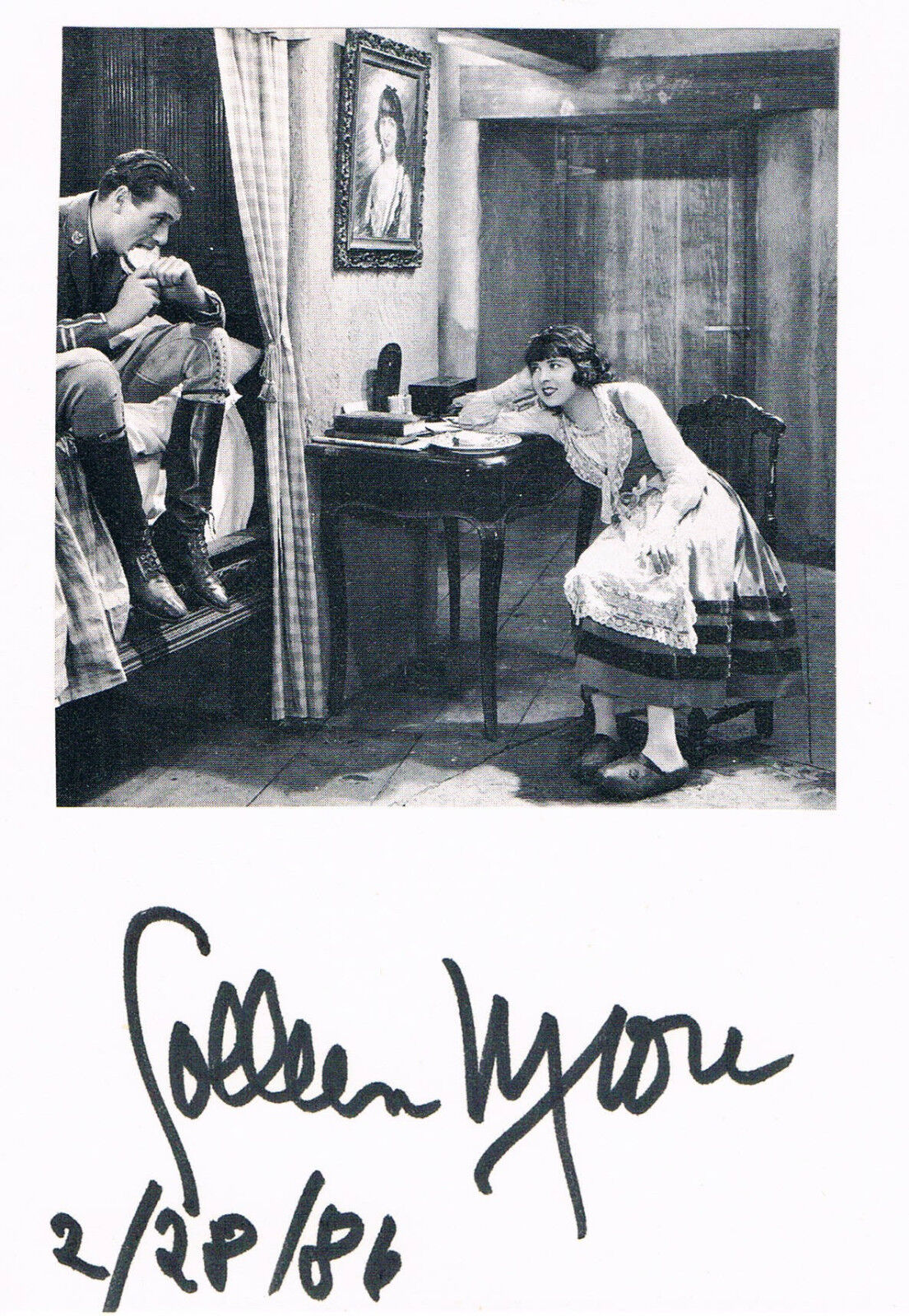 Colleen Moore 1899-1988 autograph signed card 4x6