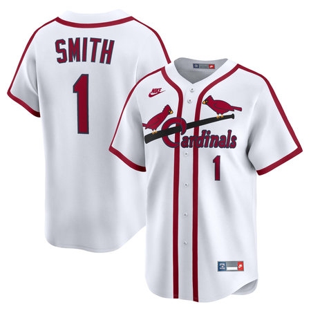 Youth St. Louis Cardinals #1 Ozzie Smith Nike White Throwback Cooperstown Collection Limited Jersey