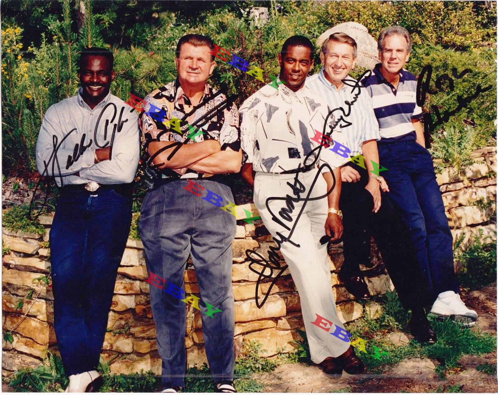 Walter Payton Johnny Unitas Dorsett Ditka Autographed Signed 8x10 Photo Poster painting Reprint